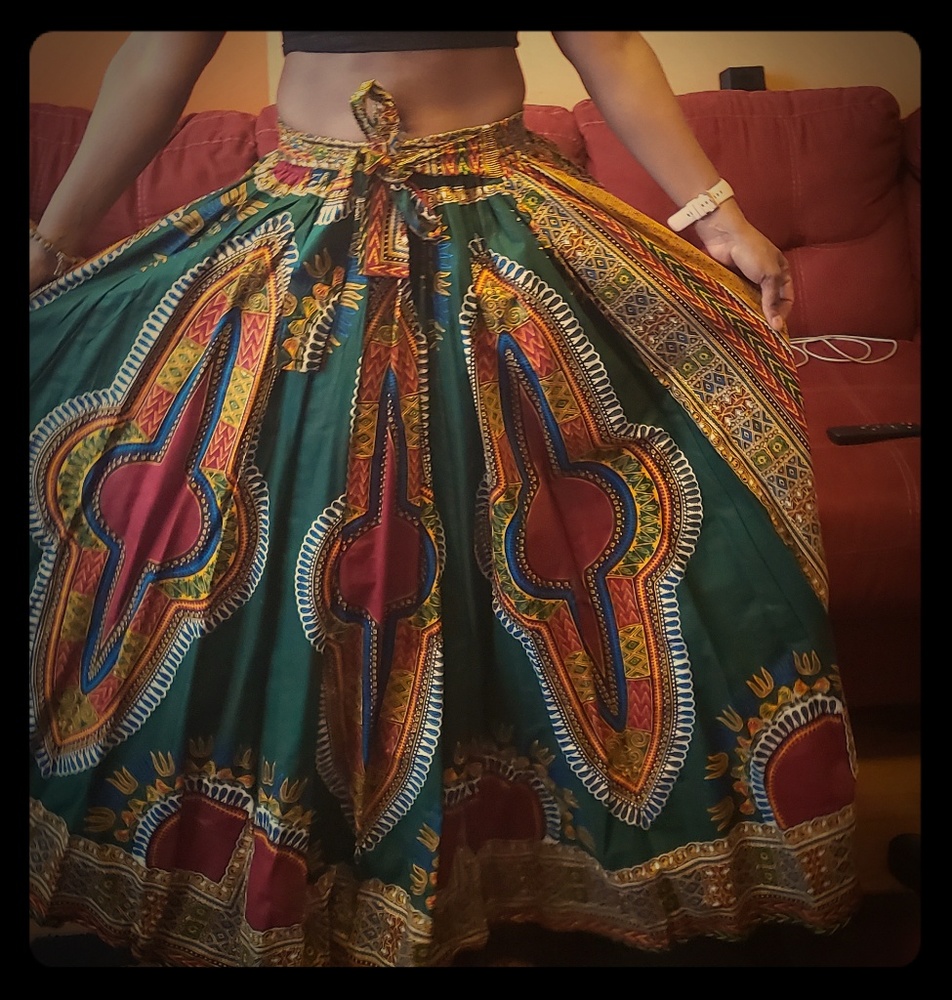 African print skirt